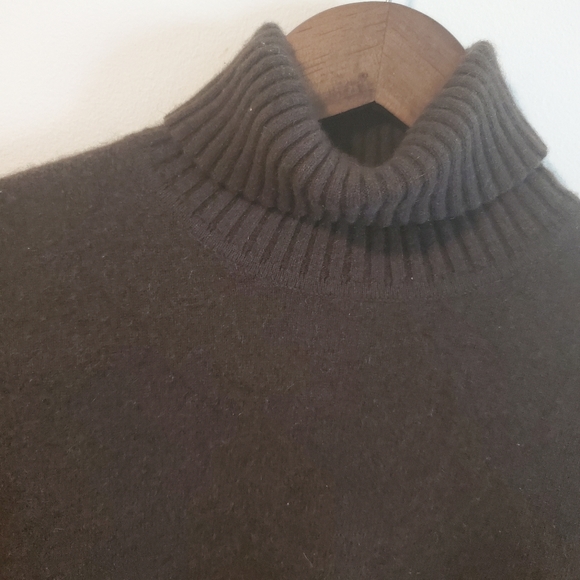 Talbots 100% Cashmere brown turtleneck sweater size XL comfy warm layering - Picture 6 of 11